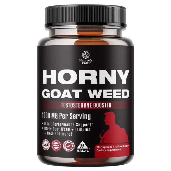 [SALE 2026!!!] Horny Goat Weed for Male Enhancement - Testosterone Booster Supplement for Men - 1000mg per serving Complex with Tongkat Ali Saw Palmetto Extract & Panax Ginseng - Black Maca Root for Stamina & Energy
