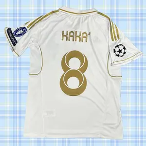 Kaka 11-12 Home Champions League Gold Trim Short Sleeve Jersey Fan Edition Jersey