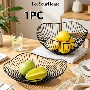 Metal Wire Fruit Basket Fruit Bowl for Kitchen Counter Modern Arts Crafts Home Storage Decorative Iron Wire Fruit Vegetables Snack Serving Basket Bowls Holder for Countertop, Home Decor