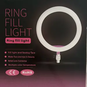 Ring light with tripod. Ring lamp, camera accessories fot smartphone