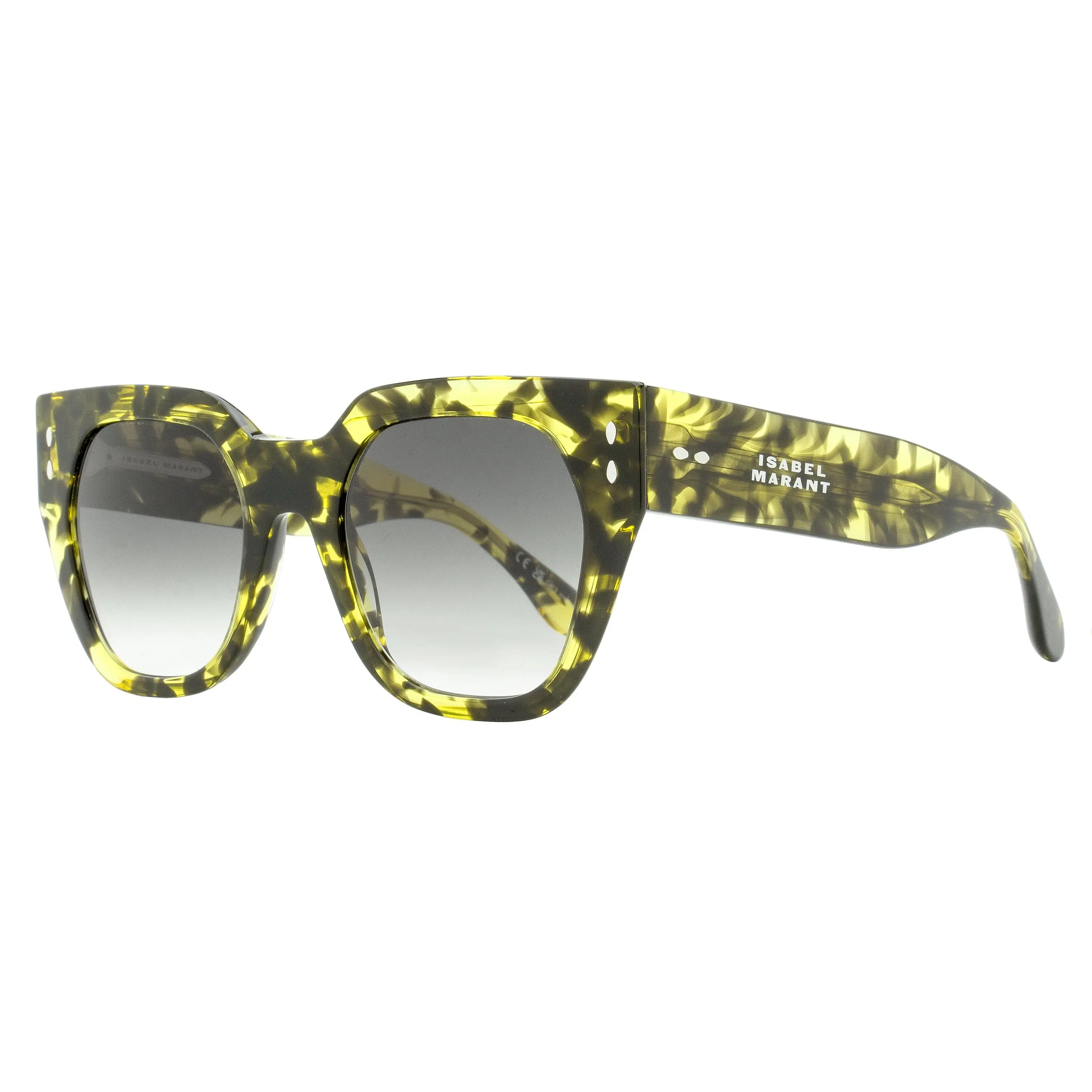 Isabel Marant Square Cat-Eye Acetate Sunglasses, IM0158S SCL9O Yellow Havana, 53mm Sunglasses Frames, Leaf, Colored Plastic Women's Sunglasses