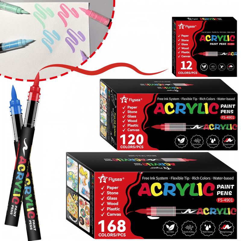 IS.120/168 Color Blendable Art Marker Pens,Multi-color Acrylic Markers Set,Quick-Drying Drawing Supplies Kit for Metal,Gssla,Ceramic,Diy clothing accessory and handmade,for Painting Drawing llustrations,for Birthday gift,Independence Day and Easter gift