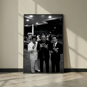 Mafia Wall Art Poster, Black and White Gangster Print, Crime Movie Decor, Mob Boss Art, Vintage Noir Wall Art