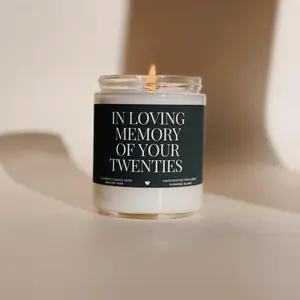 30th Birthday Gift in loving memory of your 20s Candle Funny Birthday Gifts Milestone Birthday Dirty 30 birthday gifts Birthday Candle