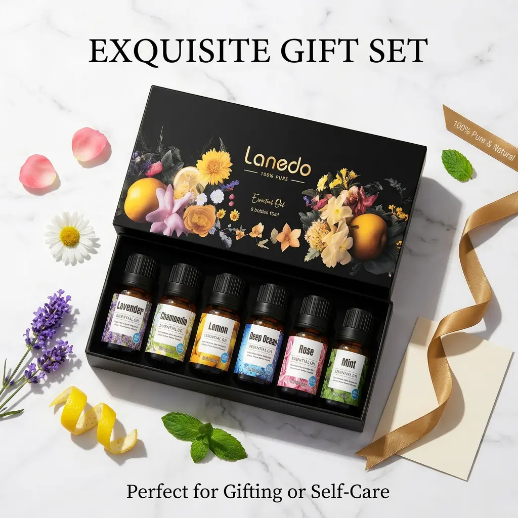 Essential Oil Gift Set 6 Bottles of Natural Plant Essential Oils Lavender Sleep Aid Soothing Aromatherapy Diffuser Massage Special Stress Relief Relaxation Gift for Female Friends Health Care Lavender,Therapeutic, Healthy Healthcare,Wellness. Fitness