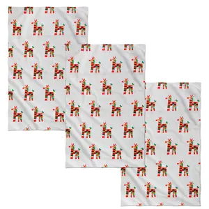 Cute Piñata Deer Christmas Holiday Design Kitchen Towels (3pk) Dish, Hand, Tea Towels | Absorbent Lint-Free Reusable Microfiber Waffle Weave