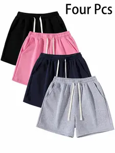 Men's Plain Casual Short Pants, Adjustable Drawstring Sport Shorts, Comfortable Summer Wear, Ideal for Daily, Perfect for Warm Weather