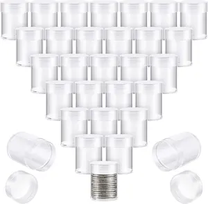 30 Pcs Half Dollar Coin Tubes Clear Plastic Half Dollar Storage Tubes with Screw Lid Containers for Coins Collection Supplies (1.8 x 1.3 Inch)