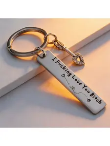 Funny Best Friend Keychain, Stainless Steel Engraved Key Ring, Sweet Friendship Quote Design, Meaningful Keepsake Gift for Besties Close Friends