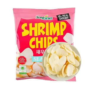 JAYONE Korean Sea Salt Shrimp Chips 65g - Crispy Savory Snack, Authentic Flavor