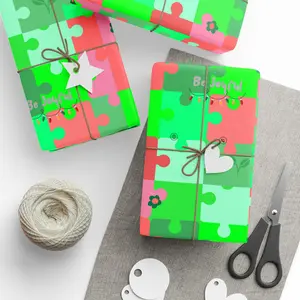 Colorful Puzzle Pattern Wrapping Paper, Gift Wrap, Holiday Decor, Craft Supplies, Parties, Birthday Presents, Unique Gift Packaging