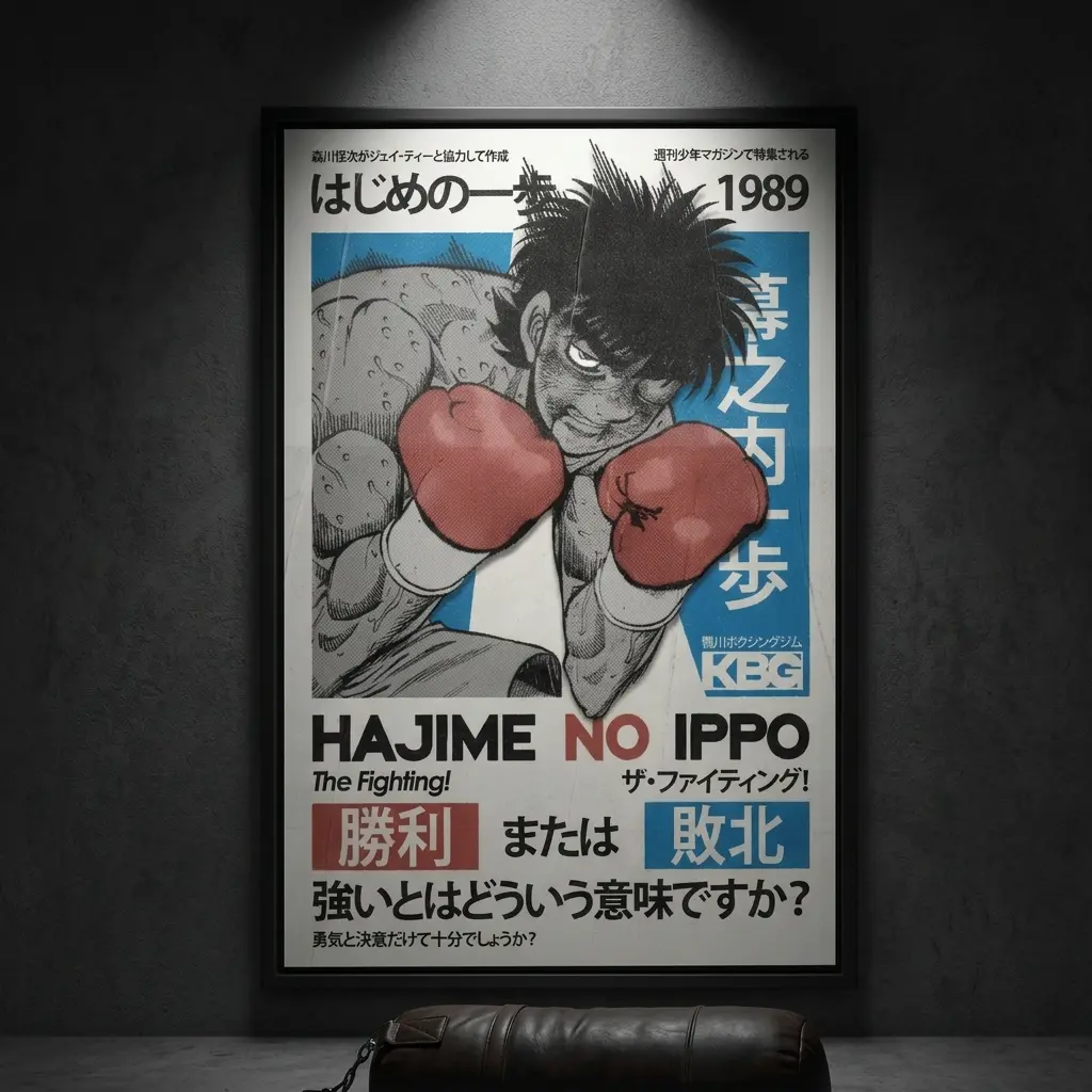 Hajime no Ippo Boxing Anime Poster - Vintage Manga Art Print, Metal/Wood Gym Motivation Wall Decor, Room Decor Gift for Him