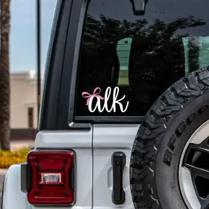 Monogram Car Decal, Coquette Monogram Bow Vinyl Decal For Cars, Coquette Bow Sticker