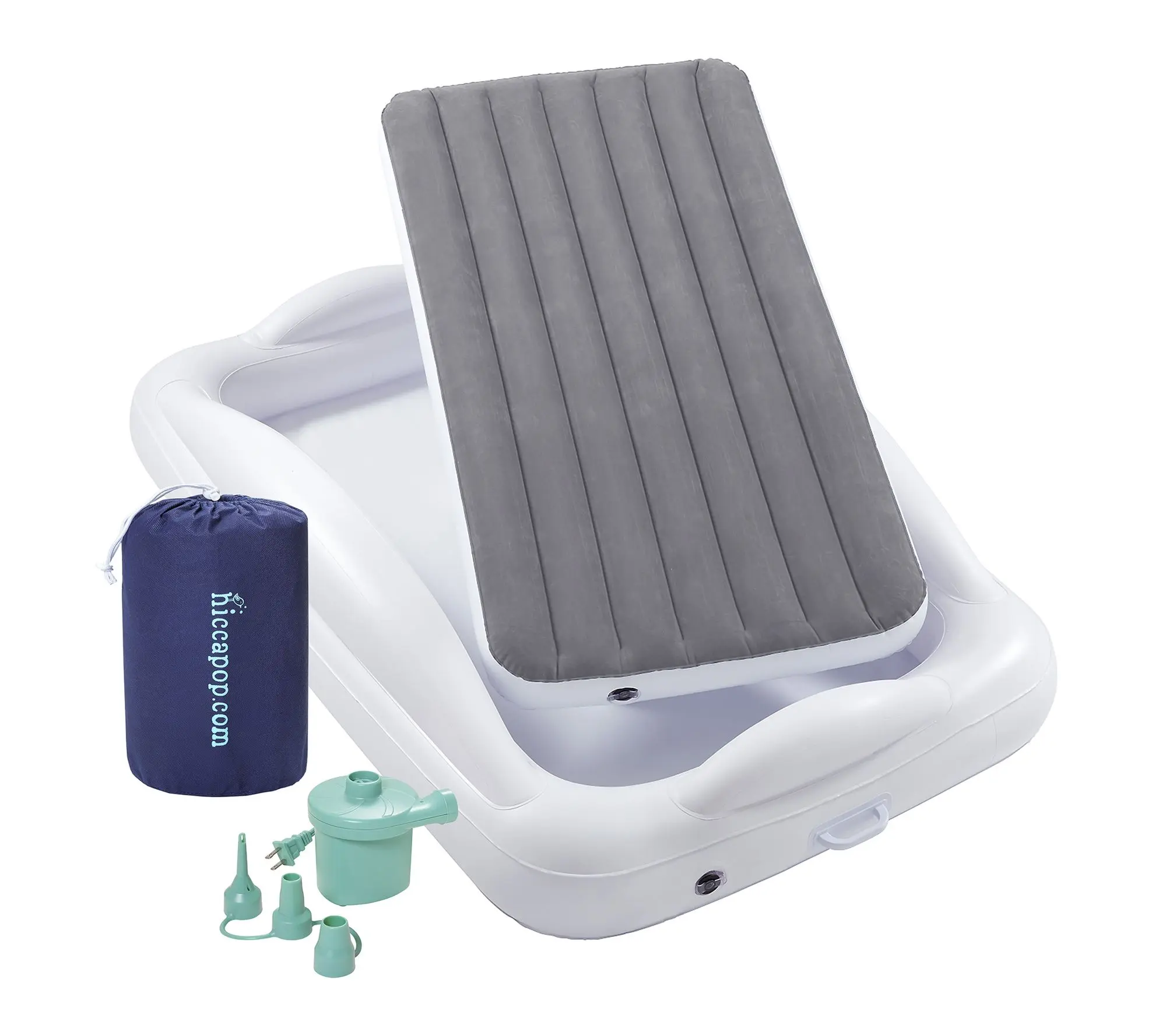 Hiccapop Inflatable Air Mattress Toddler TravelBed W Bumpers
