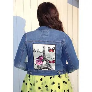 Eiffel Butterflies Denim Jacket