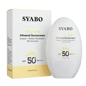 SYABO Facial Sunscreen, Containing Zinc Oxide Sunscreen, Waterproof Facial Sunscreen, Broad Spectrum UVA/UVB Sunscreen, Effectively Blocks Ultraviolet Rays, and Can Last Up to 12 Hours. Can be used for Daily Outdoor Sports and Beach Trips Skincare Comfort