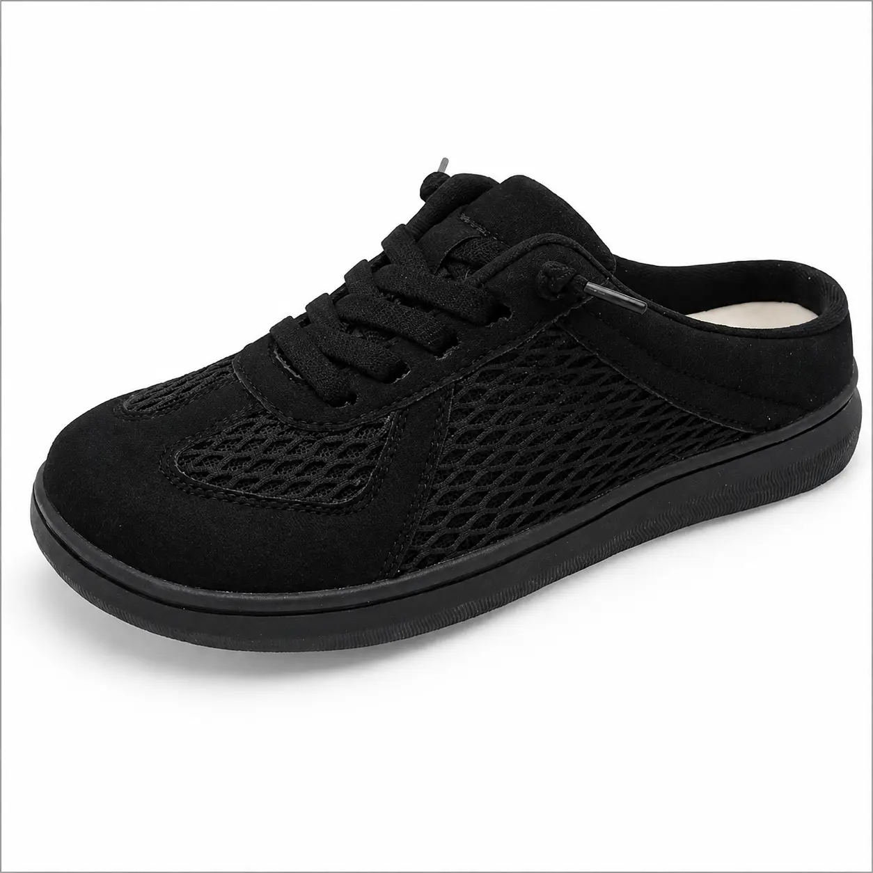 LeIsfIt Women's Slip-On Footwear, Casual Comfortable Shoes for Daily Wear Mules for Women Wide Slip-on Mule Shoes Breathable Walking Shoes Comfortable Backless Sneakers with Removable Sole Slipon Active