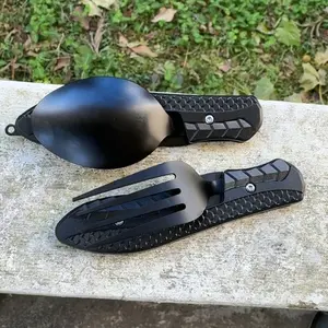 Multifunctional Folding Fork & Spoon Set, Stainless Steel Fork & Spoon, Portable Outdoor Kitchenware for Camping Hiking, Christmas Gift, Travel Accessories