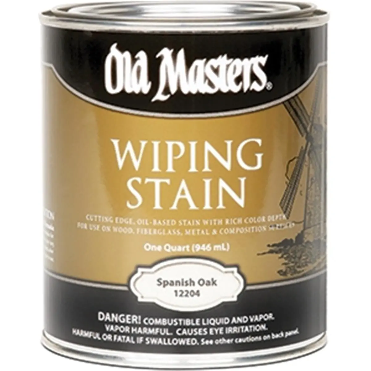 Old Masters 12204 Spanish Oak Wiping 240 Voc Stain - 1 Quart, Wood, Interior Use