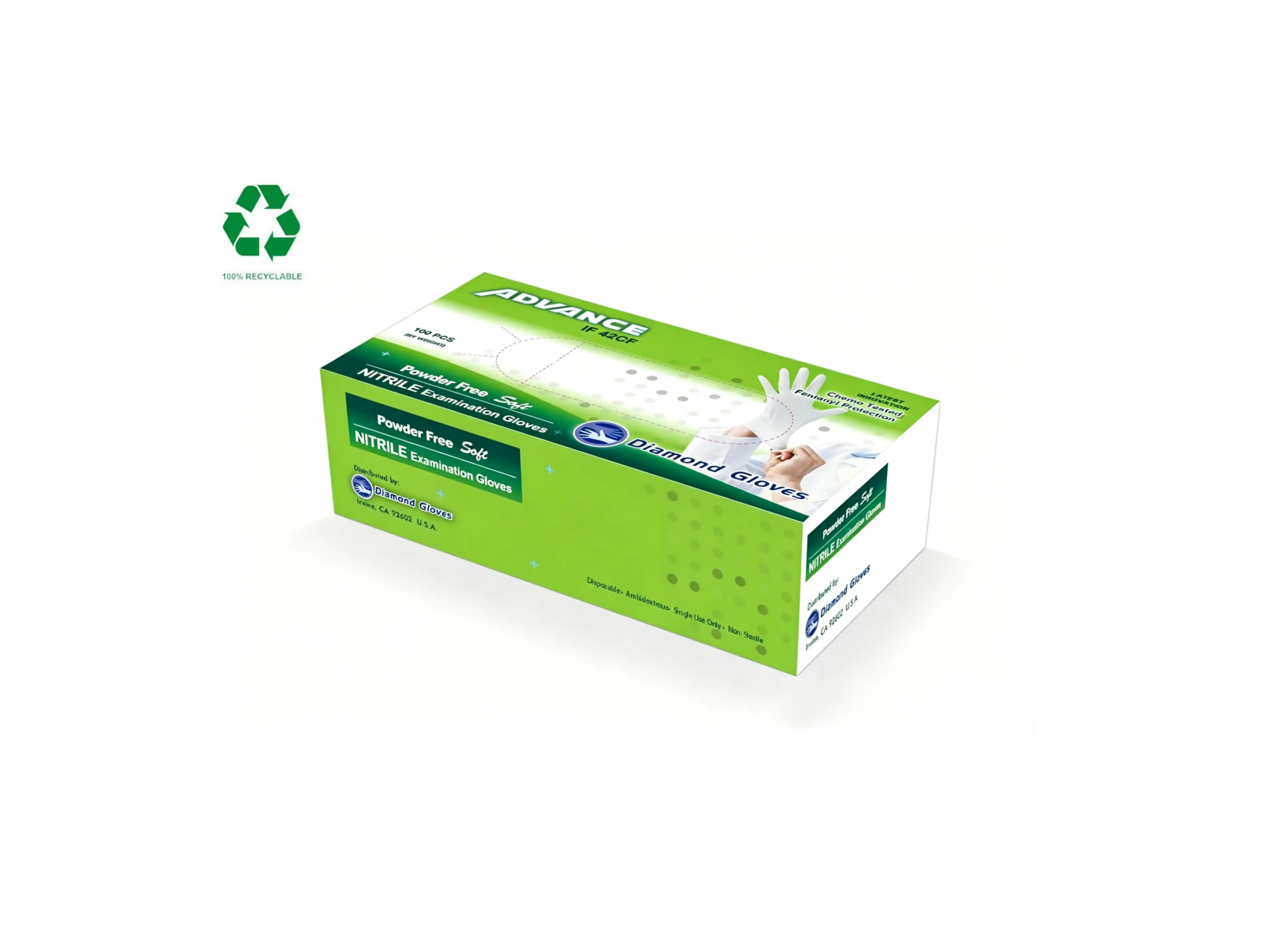 Disposable Nitrile Exam Gloves, 4-mil, Box of 100, White, Latex-Free, Powder-Free, Non-Sterile, Food-Safe Cleaning Gloves for Home Care & Esthetician Use, Latex-Free Waterproof Cleaning Gloves