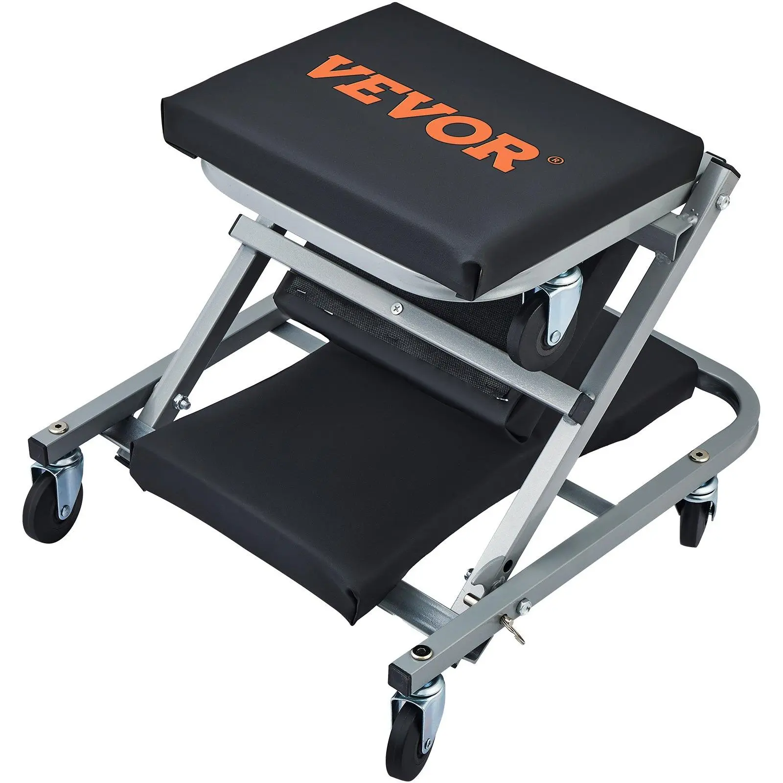 2-in-1 Design Mechanic Rolling Chair with Casters - Auto Garage Mechanic Work Stool, Compact Z Creeper Seat for Shop