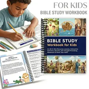 52-Week Spiral Bound Kids Bible Study Workbook | Complete Christian Homeschool Curriculum | Faith-Based Early Childhood Education School Supply