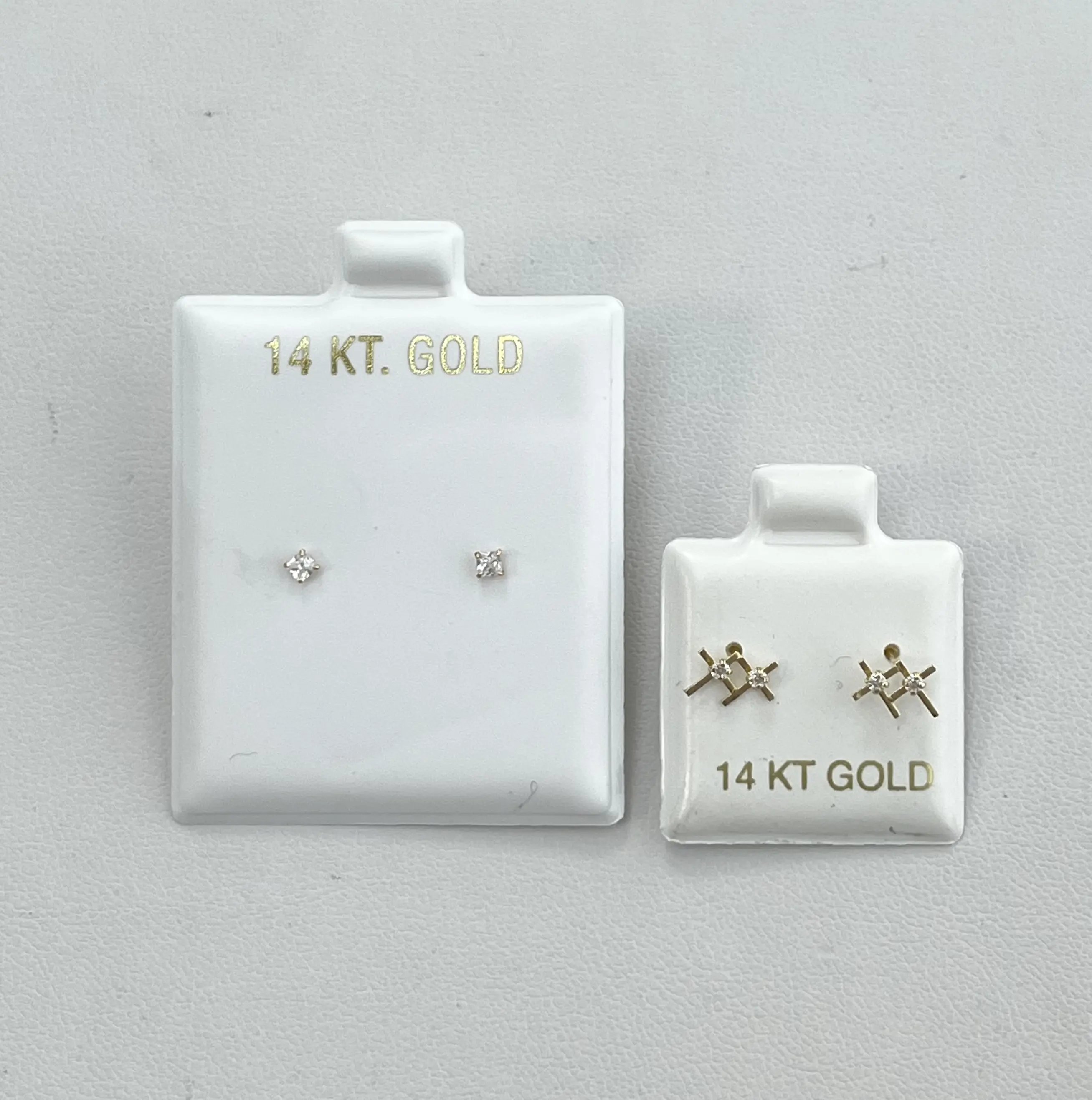 14k Gold Square Cubic Zirconia Screw-back Studs & Design Screw-back Studs 2 x $99