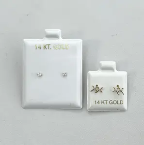 14k Gold Square Cubic Zirconia Screw-back Studs & Design Screw-back Studs 2 x $99