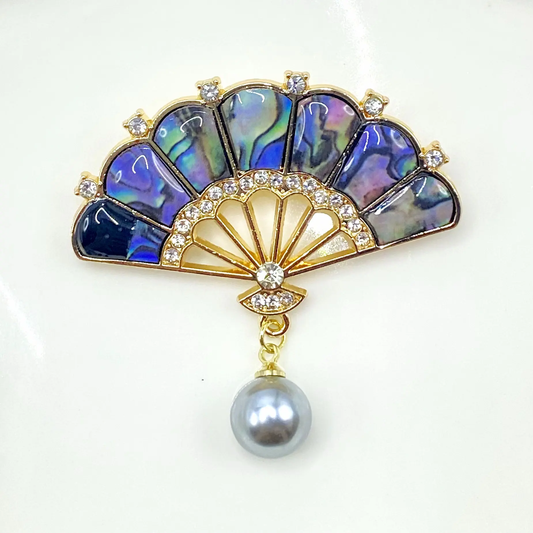 Abalone Fan Brooch