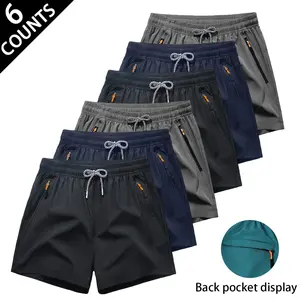 Men's Elite Premium Training Shorts - Loose-Fitted, Medium-Length, Sporty, Breathable, Adjustable, Multi-Pocket, Reinforced Zipper Emblem, Durable Water-Resistant Fabric for Intense Fitness & Outdoor Adventures, Loose-Fitted Men's Shorts, Medium-Length Me