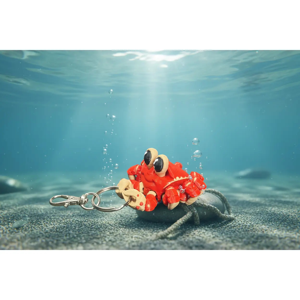 Articulated Crab Keychain – Flexi Fidget Charm – Backpack Charm