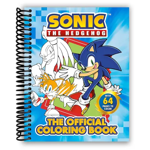 Official Sonic the Hedgehog Themed Coloring Book - Kids' Spiral-Bound English Activity Book, 8+ Years, Tails & Knuckles, Over 60 Pages, 8.5 x 0.19 x 10.88 Inches, Ideal for Fans