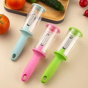 Multifunctional 2-in-1 Vegetable & Fruit Peeler with Built-In Storage Box Utensils