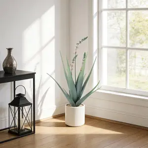 Artificial Aloe Vera plant, artificial plant in a pot, plant decoration, succulent, artificial agave for home, garden, office, decoration, housewarming gifts