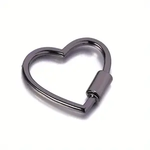 1pc Heart Shape Keychain Clips Mini Small Carabiner Alloy Durable Quick Release Spring Clip for Home Camping Fishing Travel Stylish Keychain