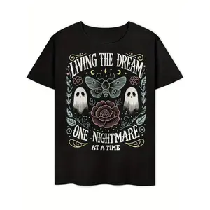 Men'S Vintage-Inspired "Living The Dream One Nightmare At A Time" Graphic T-Shirt