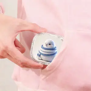Blue White Scarf White Pigeon Printed Retainer Box, High Appearance Transparent Denture Box, Home Travel Universal Orthodontic Retainer Box, Wear Resistant Compression Resistant Dental Correction Box