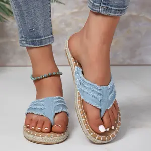Denim jean flip-flops