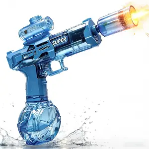 High end glowing electric super squirt gun with tactical recoil feeling and automatic high pressure firing, premium summer water play gift prepared for children boys girls and young adults lovers