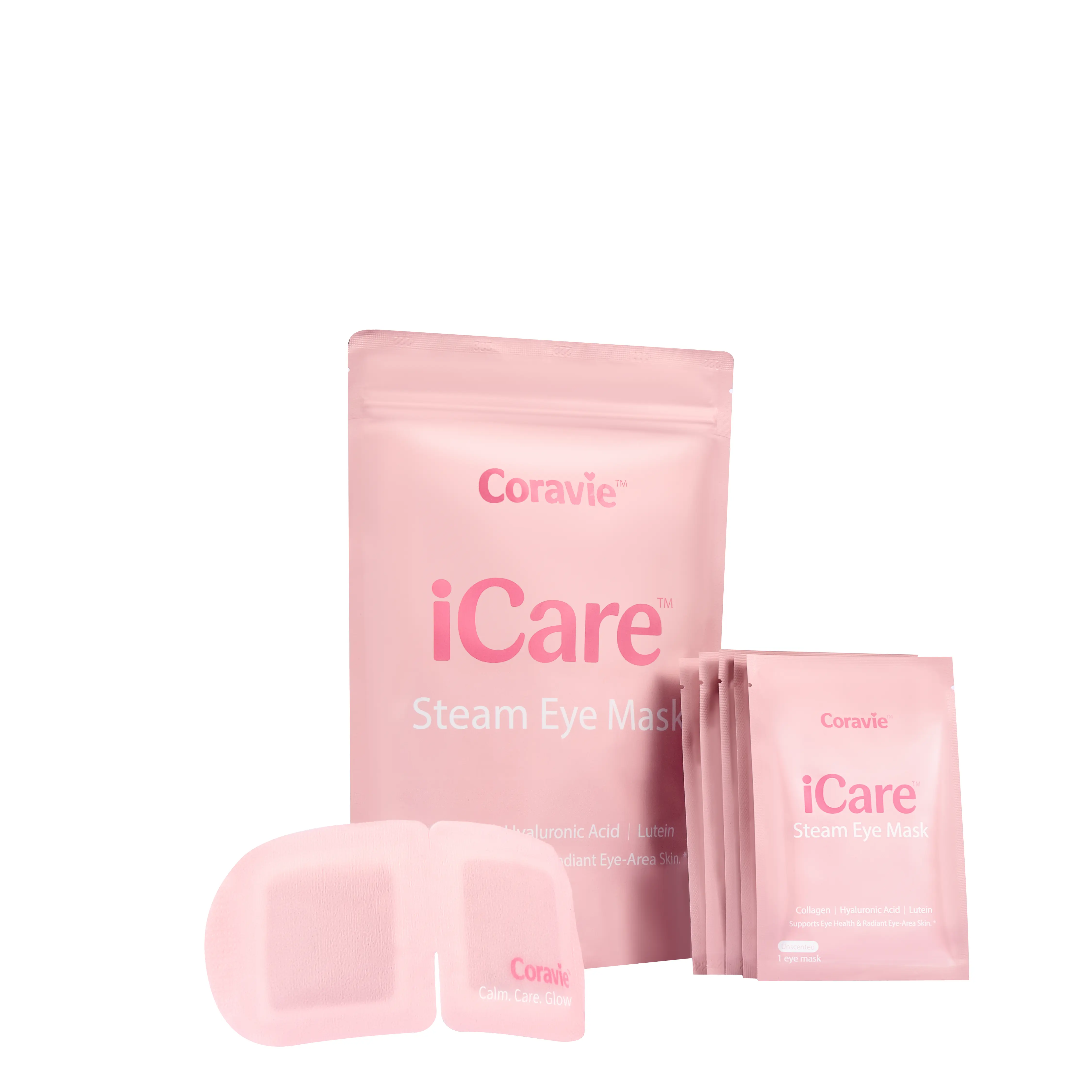 Coravie Steam Eye Masks with Collagen, Lutein, Hyaluronic Acid for Dry Eyes, Self Heating Warm Compress for Eyes Fatigue & Puffiness Relief, Disposable Heated Eye Mask