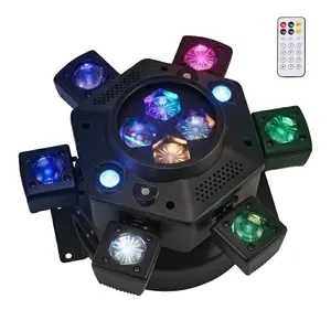 150W Moving Head RGBW LED Strobe Light DMX512 DJ Party Disco Stage Lighting with Remote Control for Dynamic Effects