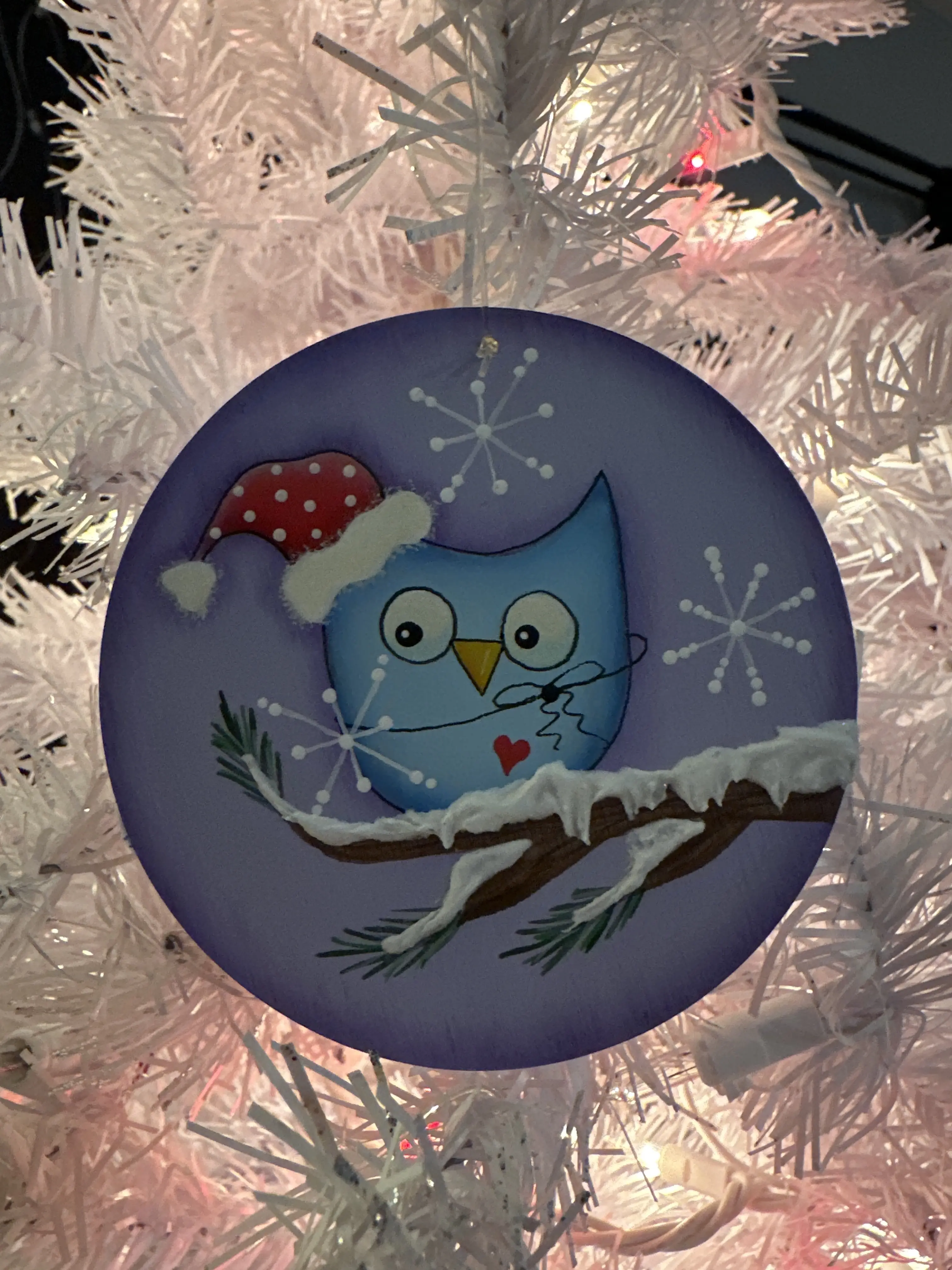 Blue Owl Christmas Ornament - Festive Home Decorations