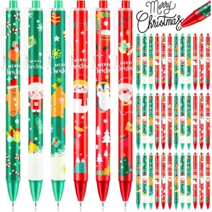 Christmas Ballpoint Pen for , 54 count Cute Christmas Ink Pens Retractable, Christmas Themed Gifts Pens with Black Ink for Students Teacher Office School Supplies