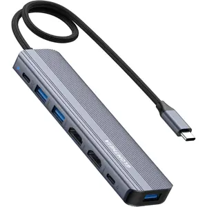 USB C Hub Docking Station Dual  for Laptop, MacBook Air/Pro Dock Adapter Multiport Dongle with 2 HDMI Ports 4K 60Hz, 100W PD , 3 USBA 3.0 & USBC