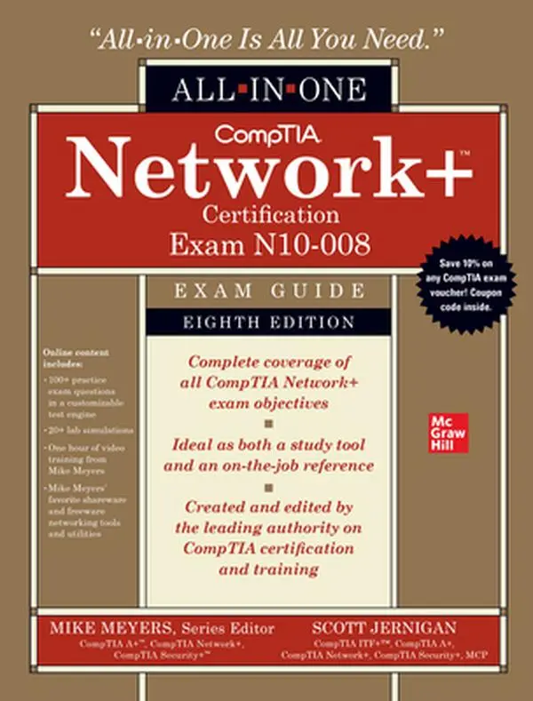 USED Book - Comptia Network+ Certification All-In-One Exam Guide, Eighth Edition (Exam N10-008) by Jernigan, Scott (Hardcover) - english
