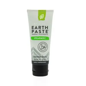 Redmond Earthpaste with Silver - Non-Fluoride Toothpaste, 4 Ounce Tube (Unsweetened Spearmint)