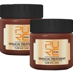 2 Pcs 120ml PURC Hair treatment Magical Hair Mask Advanced Molecular 5 Seconds Repairs Damage Hair Root Hair Tonic Keratin Hair & Scalp Treatment Hair Conditioner suitable for Dry & Damaged Hair