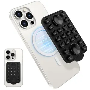 Magnetic Phone Holder, 1 Count Magnetic Phone Holder with Silicone Suction Cup, Detachable Silicone Phone Stand for Car, Home, Office, Cell Phone Mount, Phone Suction Pad, Smartphone Holder