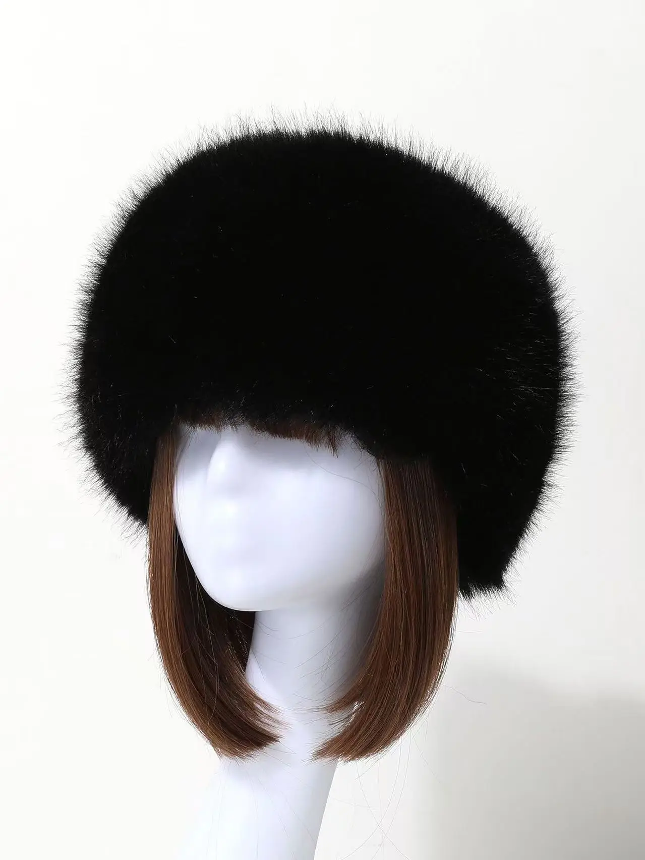 Winter Warm Faux Fur Hat Set, 3-Piece Anti-Cold Headband Cap Sleeve Cuff Kit, Cozy Winter Accessories for Cold Weather