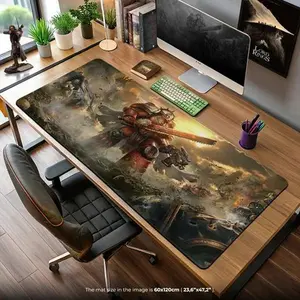Warhammer 40K Space Marines Desk Mat - Grimdark Battle Mouse Pad for Fans